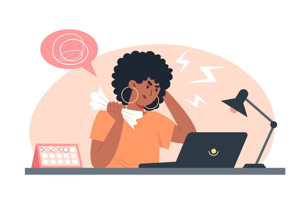 Stres altında bir kadın